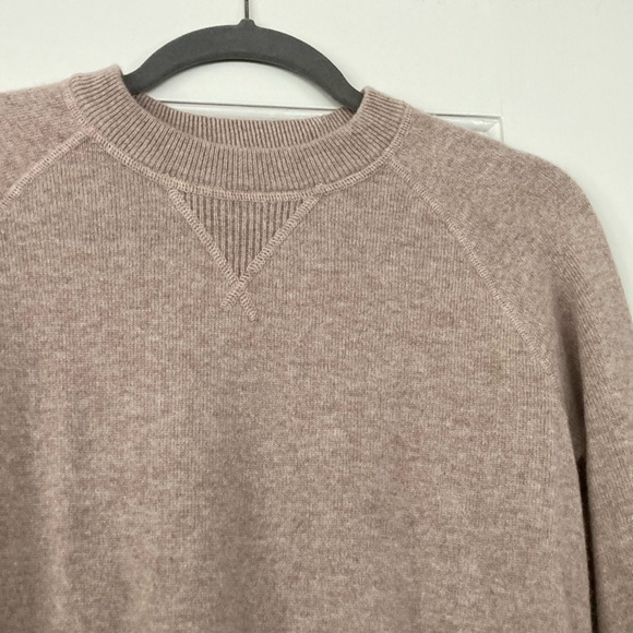 Quince Mongolian Shrunken Cashmere Sweatshirt Oatmeal XS - Picture 2 of 5